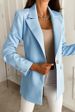 Women's Long Sleeve Slim Single Button Solid Color Jacket Blazers_voghion.com