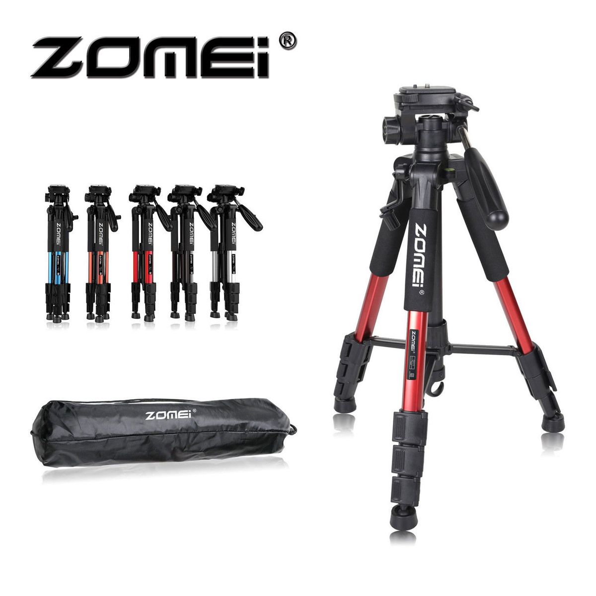 ZOMEI Q111 Professional Portable Travel Aluminum Camera Tripod&Pan Head for SLR DSLR Digital Camera Three color_voghion.com