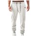 Herren-Fleece-Jogginghose – Lässige Polyester-Sweatpants mit schmal zulaufendem Beinabschluss, elastischem Bund und Taschen (Schwarz/Marineblau/Weiß/Khaki/Burgunderrot/Grau)_voghion.com
