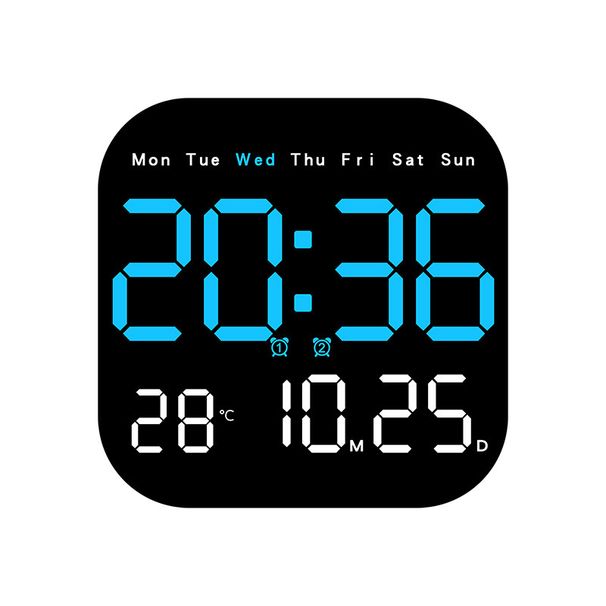 Nástěnné hodiny Multifunkční LED elektronické nástěnné hodiny Fresh lze zavěsit nebo postavit, dvojí účel_voghion.com