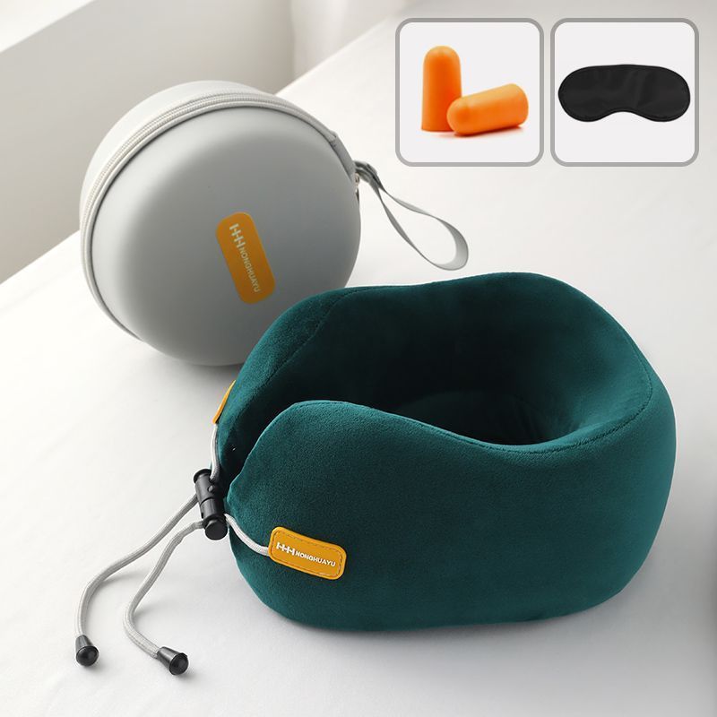 Airplane Long-Distance Memory Foam Cervical U-Shaped Business Trip Travel Neck Support Pillow Portable_voghion.com