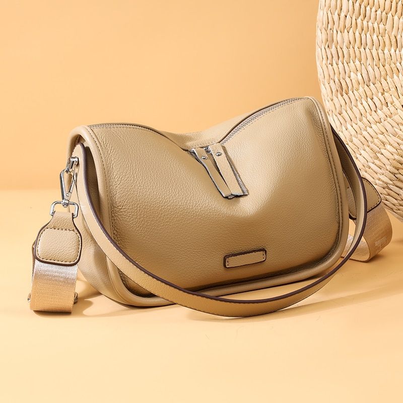 Borsa a tracolla morbida e genuina di alta qualità Borsa a mano in pelle di mucca da donna Borsa a tracolla a spalla femminile Borsa a tracolla da donna_voghion.com