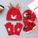 Damen Schal Sets Eltern Kind Weihnachten Stil Ankora Rot Geweih Schal Mütze Handschuhe Dicker Warmer Anzug_voghion.com