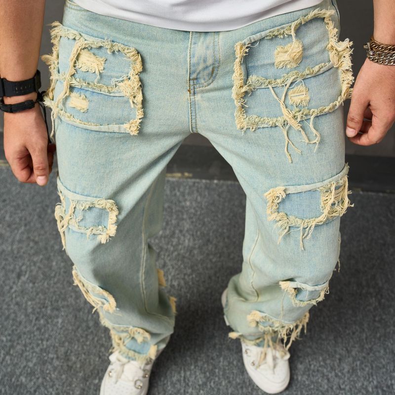 Männer Kleeder Jeans loose Trend Retro Casual Hosen breet Been Hosen_voghion.com