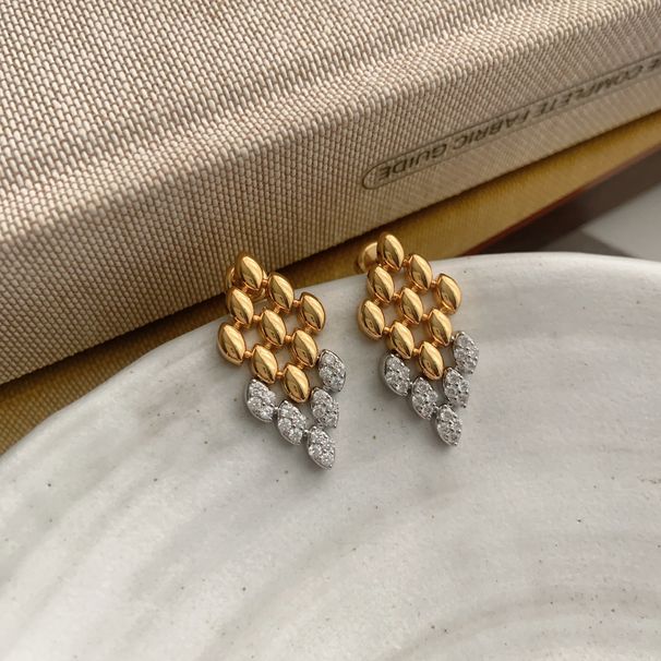 Orecchini di lusso leggeri con diamanti pesanti e cuciture diamantate per donna in argento sterling S925, eleganti e di alta qualità._voghion.com