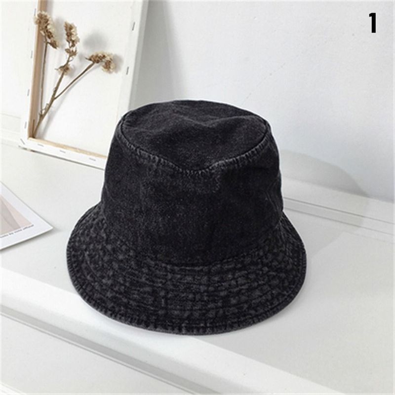 Hot Sale Unisex Cotton Bucket Hats Women Summer Sunscreen Panama Men Denim Fabric Sunbonnet Outdoor Fisherman Hat Beach Cap_voghion.com