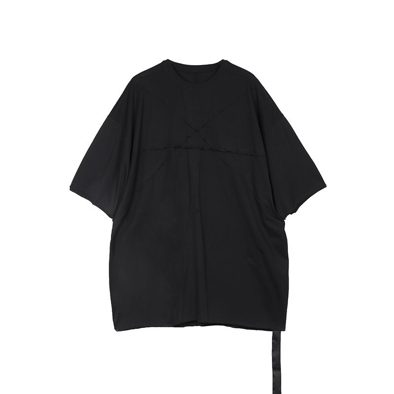 Men's Clothing Oversized Loose Version Splicing Deconstruction Star T Shirt Five Point Half Sleeve T-Shirt_voghion.com