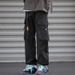 2024 new spring and autumn workwear casual for men, solid color loose multi pocket pants, leg binding pants_voghion.com