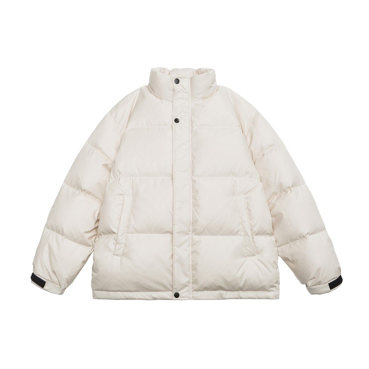 Minimalistische gesteppte Daunenjacke, Wintermantel mit Stehkragen und einzigartigem Webmuster, vielseitiger Puffermantel_voghion.com