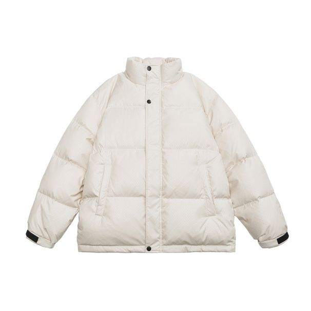 Minimalistische gesteppte Daunenjacke, Wintermantel mit Stehkragen und einzigartigem Webmuster, vielseitiger Puffermantel_voghion.com