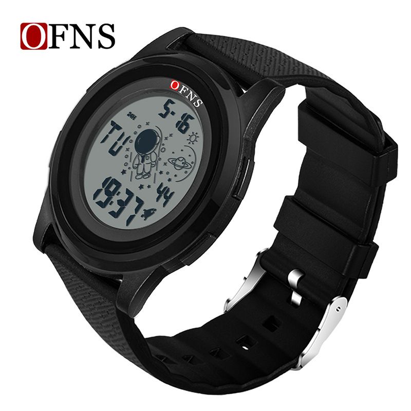 Digitale Sportuhr mit Astronauten-Design – 50 m wasserdicht, LED-Hintergrundbeleuchtung, Countdown-Timer und Dualzeit – leichtes TPU-Armband_voghion.com