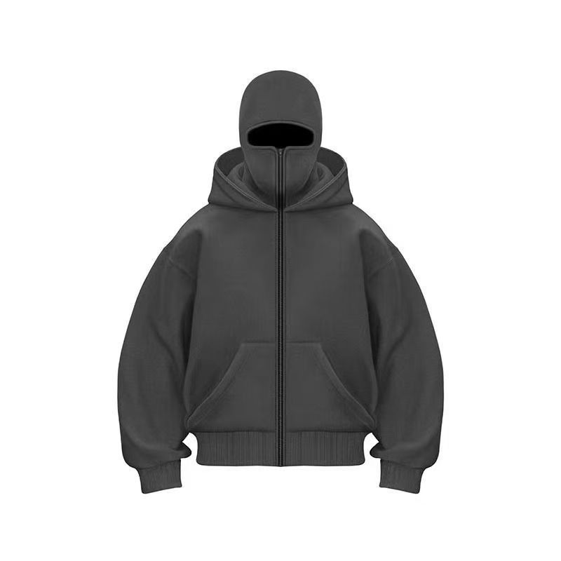 ​​Unisex-Kapuzenpullover mit Reißverschluss – Leichter Freizeitpullover mit doppelter Kapuze für Herbst und Winter (Schwarz/Weiß/Grau/Rot)​​_voghion.com
