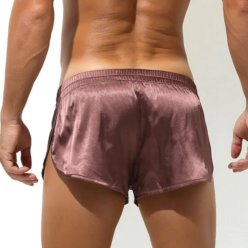 Men's Underwear Men's Boxer Shorts Silky Men's Clothing Sexy Home Sleeping Underwear Two Piece Pants_voghion.com