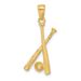 14K Polished Open-Backed Bats And Baseball Pendant_voghion.com