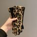 Leopard Print Cashmere Touchscreen For Women, Warmth, Cold Protection, Winter Riding Electric Bikes, Driving,_voghion.com
