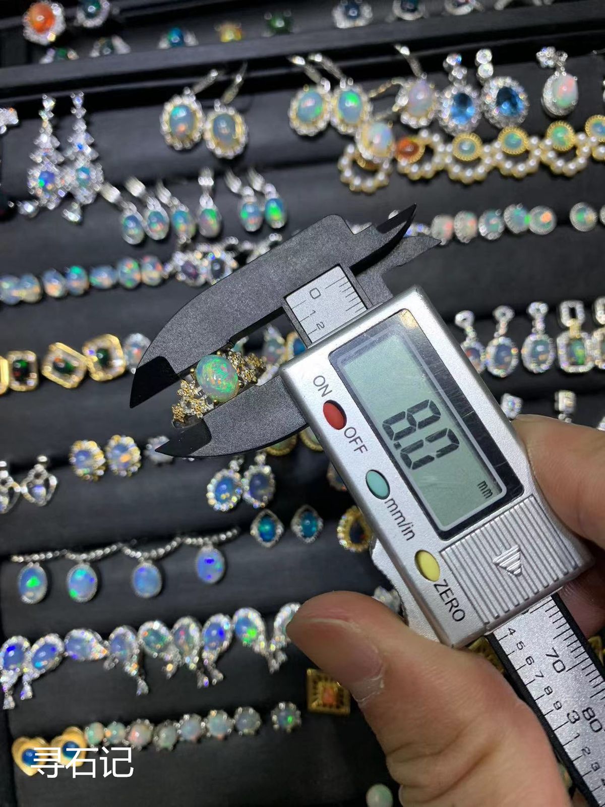 Anello in argento sterling con pietra opale intarsiata naturale di lusso S Light_voghion.com