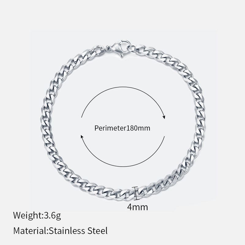 Modetrend rustfrit stål armbånd ægte guld galvaniseret glat tekstur titanium stål cubansk kæde damesmykker_voghion.com