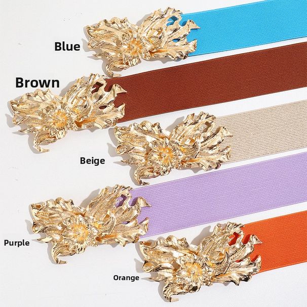 Taille Einfache Elastische Gewebte Stretch Mode Gold Thread frauen Gürtel Fabrik_voghion.com