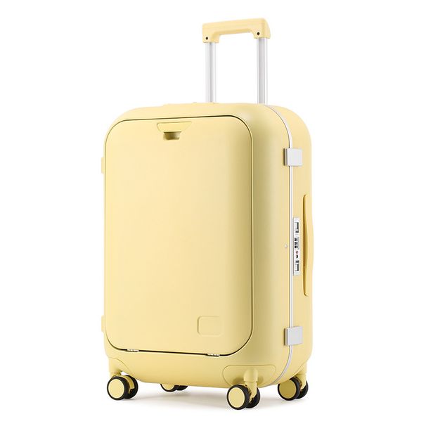 Valigia per PC con apertura frontale, 20 pollici, valigia da cabina, 18 pollici, trolley per bambini, valigia con telaio in alluminio, borsa con password_voghion.com