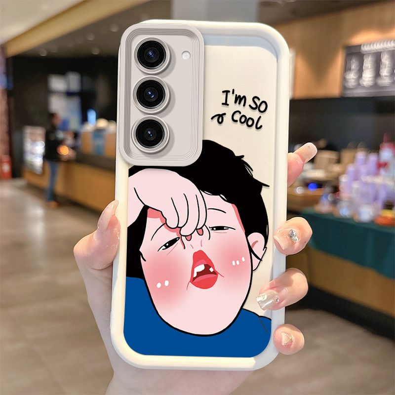 Personlighed Sjov Pige Tegneserie Telefoncover til Samsung Galaxy S25 S24 S23 S22 S21 Ultra Plus S23 S21 S21 FE Silikone Stødsikkert Cover_voghion.com