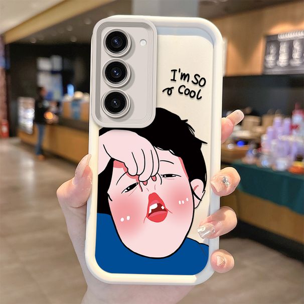 Personlighed Sjov Pige Tegneserie Telefoncover til Samsung Galaxy S25 S24 S23 S22 S21 Ultra Plus S23 S21 S21 FE Silikone Stødsikkert Cover_voghion.com