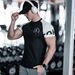 2023 Spring/Summer New Men's Sports Leisure Running Gym Exercise Slim Fit Elastic Quick Dry Ice Short Sleeve T-shirt_voghion.com