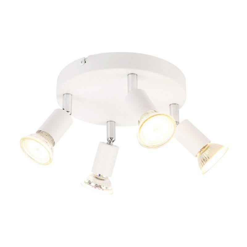 LED Deckenstrahler Weiß Deckenspots - 4 Flammig Schwenkbar GU10 Metall Deckenlampe Moderne Wohnzimmerlampe Für Schlafzimmer Küche Gang Esszimmer_voghion.com