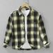 Retro Plaid Long Sleeved Shirt For Men, Fashionable And Versatile, Artistic And Casual Loose Top_voghion.com