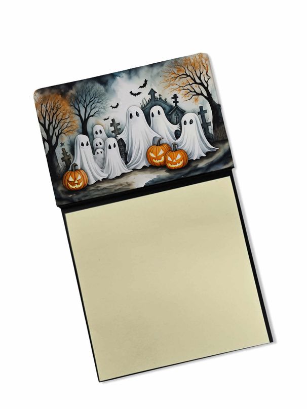 NEW Ghosts Spooky Halloween Sticky Note Holder Refillable Dispenser Self-Sticky Note Pads, Memo Pads Blank Desk Accessories_voghion.com
