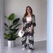 Women's Clothing  2024 new fashion printed mid sleeve cardigan wide leg pants two piece suit for women_voghion.com