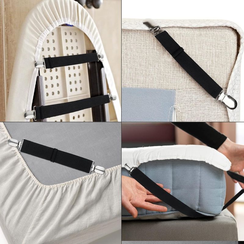8-Pack Sheet Straps - Adjustable Bed Clips_voghion.com