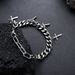 Cuban Men Titanium Steel Cross Necklace Earrings Set Versatile Bracelet Niche Trendy Brand Jewelry_voghion.com