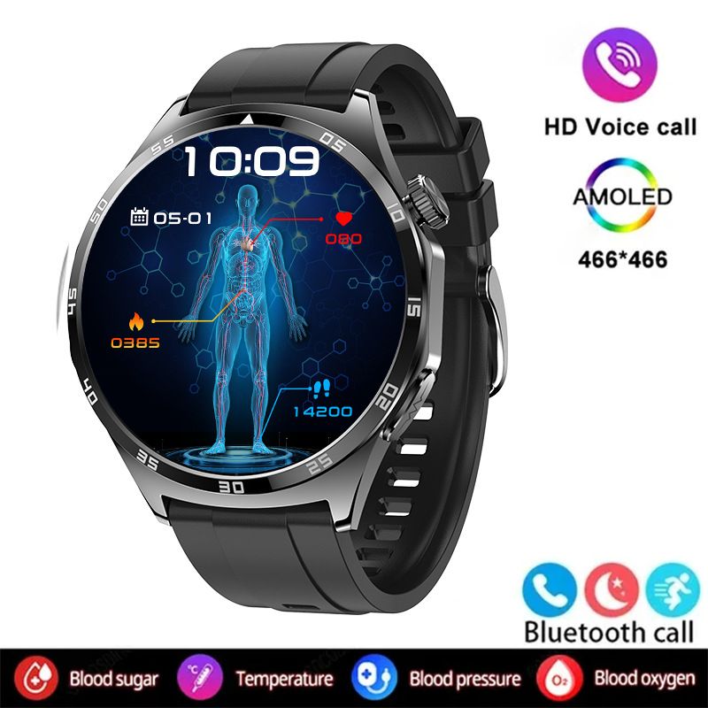 Smart Watch ECG & PGG Monitoring, AMOLED Display, Bluetooth Calling, Heart Rate & Blood Pressure Tracking, Sleep Analysis, Waterproof, Multiple Strap_voghion.com