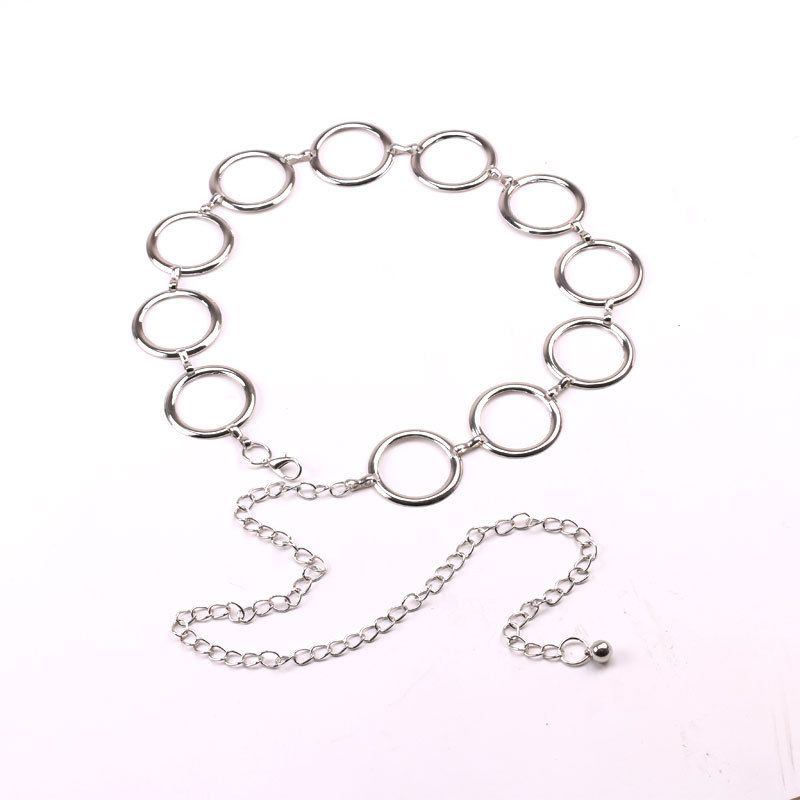 Metallringgürtel für Damen, Rock-dekoratives Taillenkettenzubehör, modische europäische und amerikanische Kette, große kreisförmige Körperkette_voghion.com