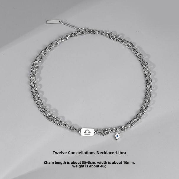 Collana Twelve Constellation da uomo, leggera, di lusso, originale, di design, accessori, alla moda, tutto-in-uno, catena per clavicola ad alto senso per ragazzi_voghion.com