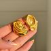 Real Gold Electroplated Titanium Steel Vintage Retro Versatile Earrings_voghion.com