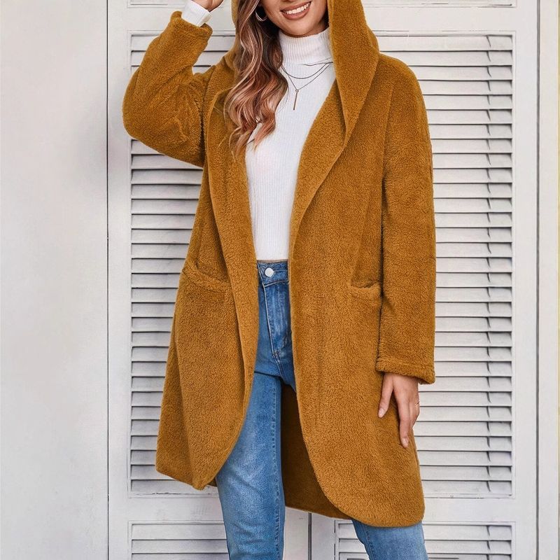 Herbst und Winter Pullover Strickjacke Damen Casual Lazy Warm Loose Kapuzen Windbreaker Jacke_voghion.com