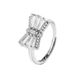Korean style East Gate Instagram Diamond Bow with Versatile Female Style and Adjustable Opening for Index Finger Ring_voghion.com