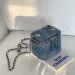 Kostenloser Versand Vintage gesteppte Mini Denim Box - Designer Crossbody Kette Geldbörse für Frauen, Retro Boho Chic Schultertasche_voghion.com