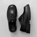 Square Toe Leather High-end Thick Soles, Korean Version Niche Design, Black Loafers For Men With High Height Derby Shoes_voghion.com