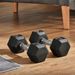 Soozier 2 X 15lbs Hex Dumbbell Set Of 2, Rubber Weights Exercise Fitness Dumbbell With Non-Slip Handles, Anti-roll, For Women Or Men Home Gym Workout_voghion.com