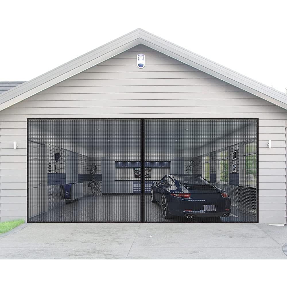 Magnetischer Auto-Stanzfreier Klettverschluss Fiberglas-Netztür Moskitosicherer Türvorhang Selbstklebender magnetischer Garagentorvorhang_voghion.com
