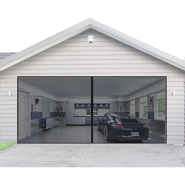 Magnetischer Auto-Stanzfreier Klettverschluss Fiberglas-Netztür Moskitosicherer Türvorhang Selbstklebender magnetischer Garagentorvorhang_voghion.com