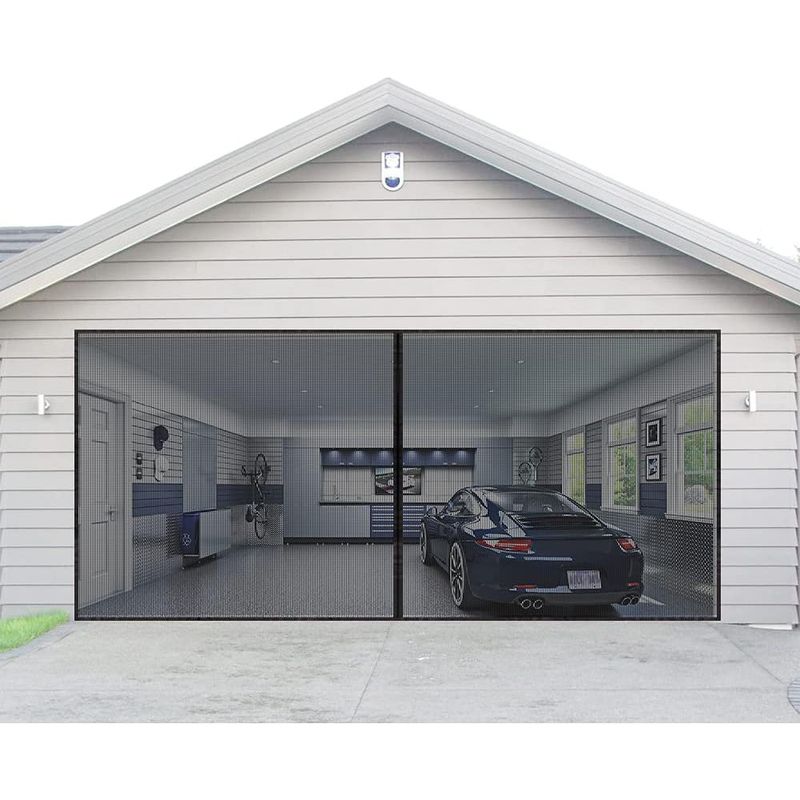Magnetic Car Punch Free Velcro Fiberglass Mesh Door Mosquito Proof Door Curtain Self Adhesive Magnetic Garage Door Curtain_voghion.com