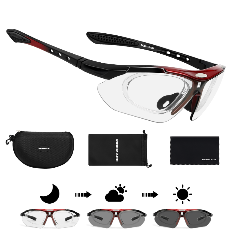 Nuovi arrivi RIDERACE Occhiali da sole da ciclismo fotocromatici per uomo Occhiali da sole MTB Mountain Bike Occhiali sportivi da ciclismo su strada Occhiali da bicicletta_voghion.com