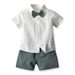 Ragazzi per bambini vestito a maniche corte 2021 nuova bella camicia a maniche corte bretelle pantaloni vestito da prestazione bambini abbigliamento per bambini in stile coreano_voghion.com