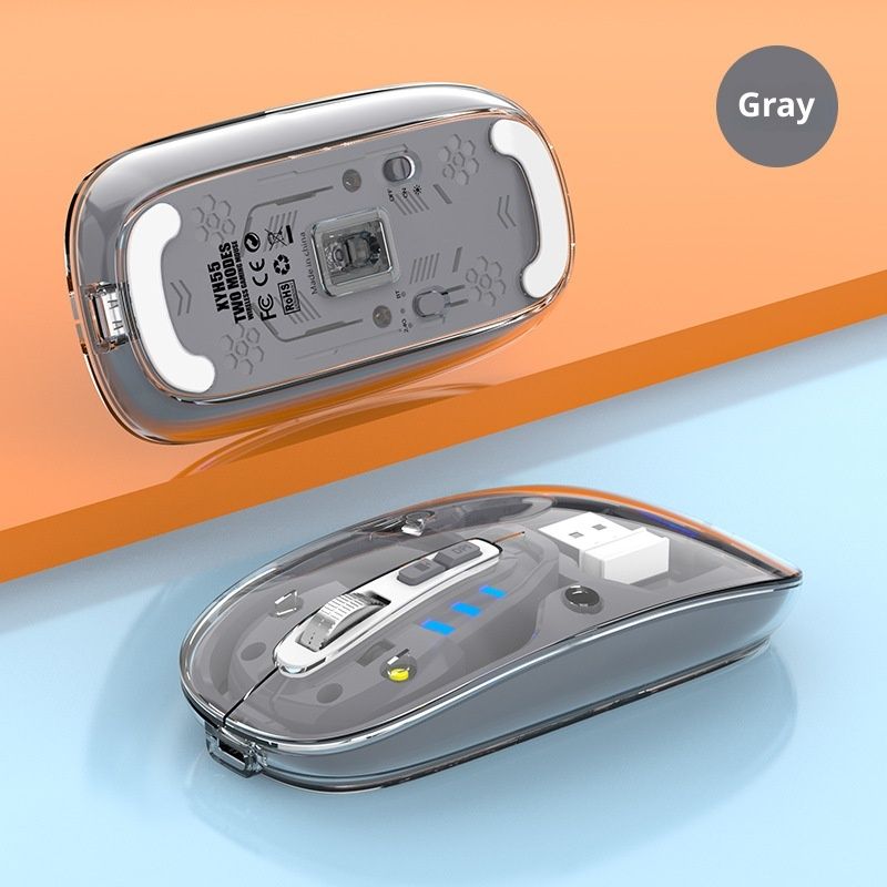 Digitex Digitex Xuan Silver Fox XYH55 Bluetooth Wireless Transparent Mouse Silent Dual Mode Desktop Computer Laptop Office Business USB_voghion.com
