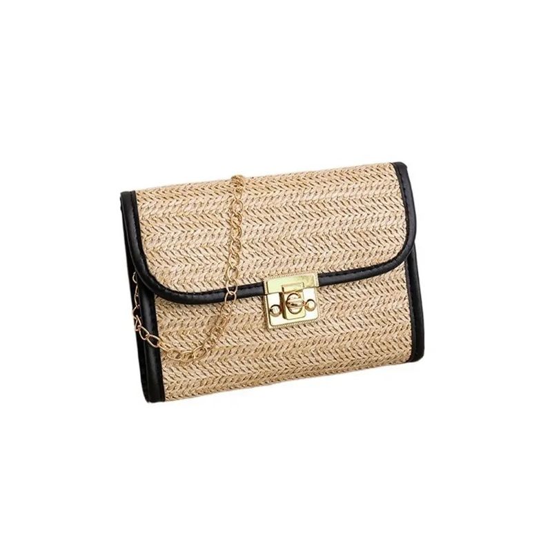 Borsa a tracolla da donna Borse a tracolla in morbida paglia intrecciata Borsa da spiaggia estiva da donna_voghion.com