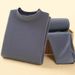 Derong mid neck thermal underwear set with self heating layer, men's base shirt, thin style clothes, autumn pants, youth_voghion.com