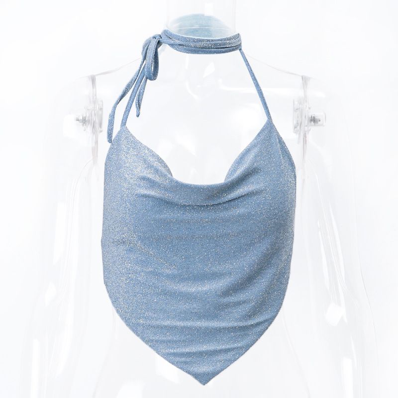 Women's Clothing Spring New Sexy Nightclub Halter Neck Tie Swing Collar Ruffled Sleeveless Hot Girl Vest Female_voghion.com